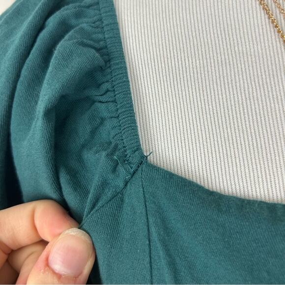 Amazon Green Teal Open Back Side Cut Outs Casual Summer Dress Size M - Picture 7 of 12